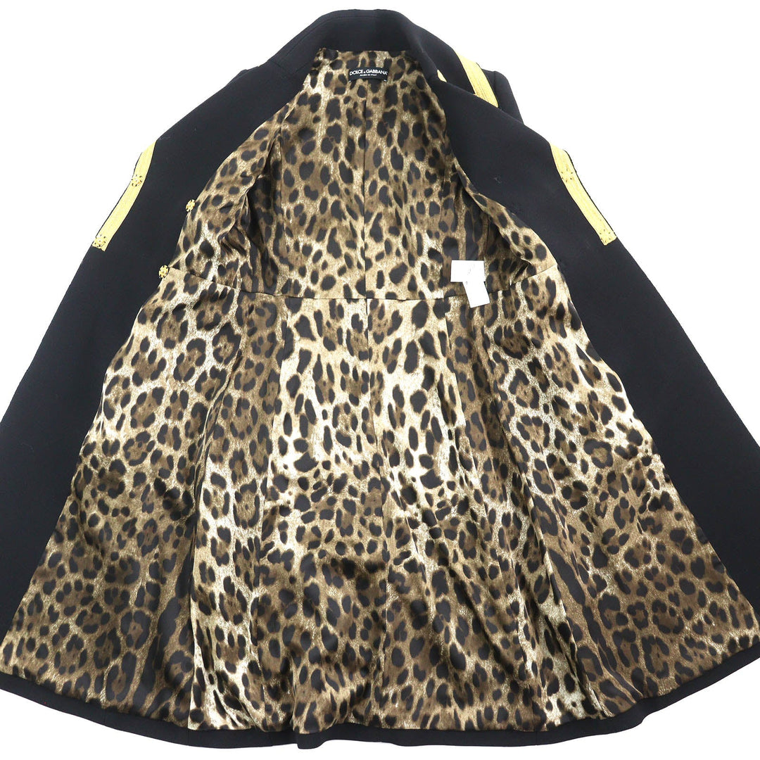 DOLCE&GABBANA coat Outer: 90% wool, Outer: 10% polyester, Lining: 97% polyester, Lining: 3% elastane (polyurethane) Black gold Women 38 Used Authentic