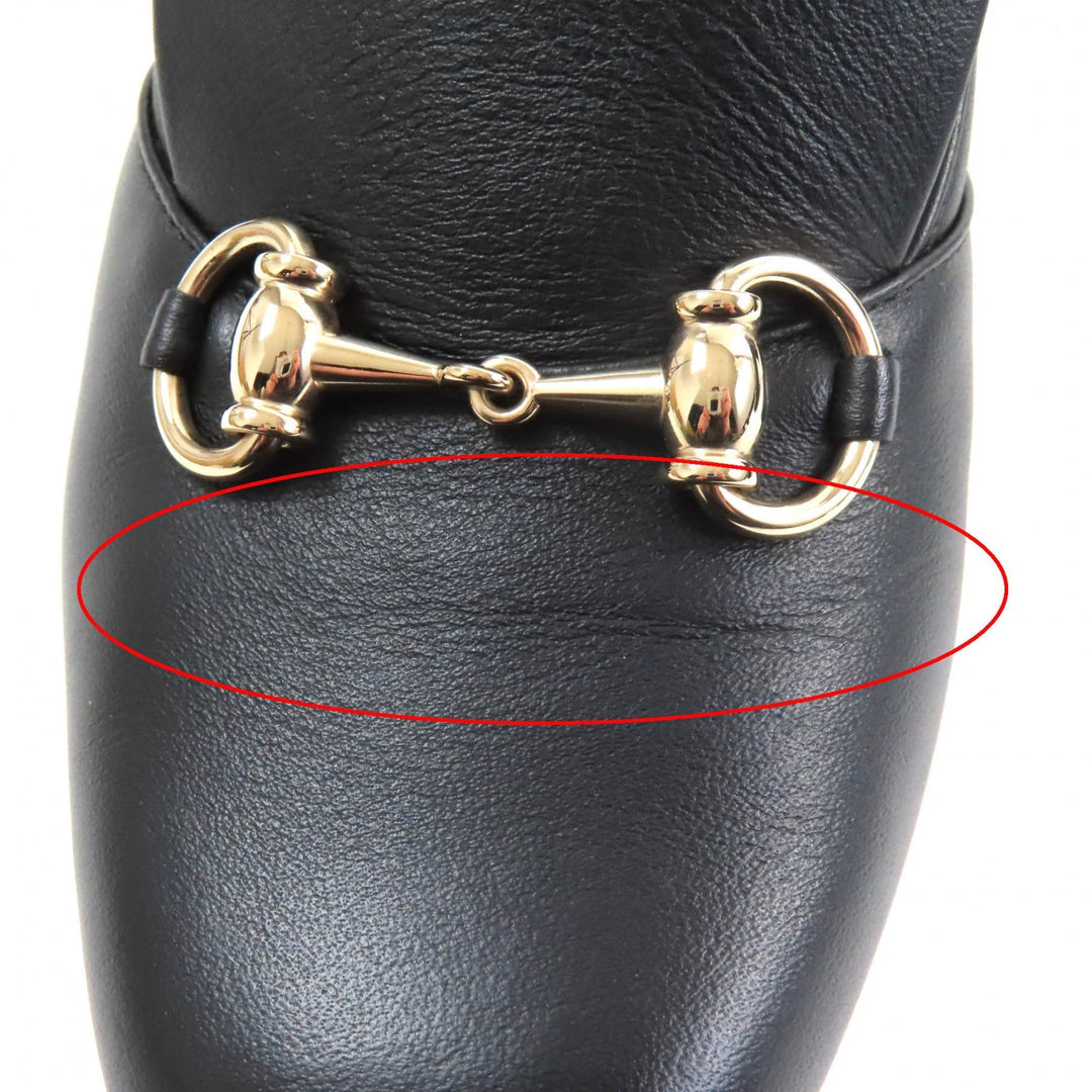 GUCCI pumps 466701 Main: Leather black Women 38 1/2 Used Authentic