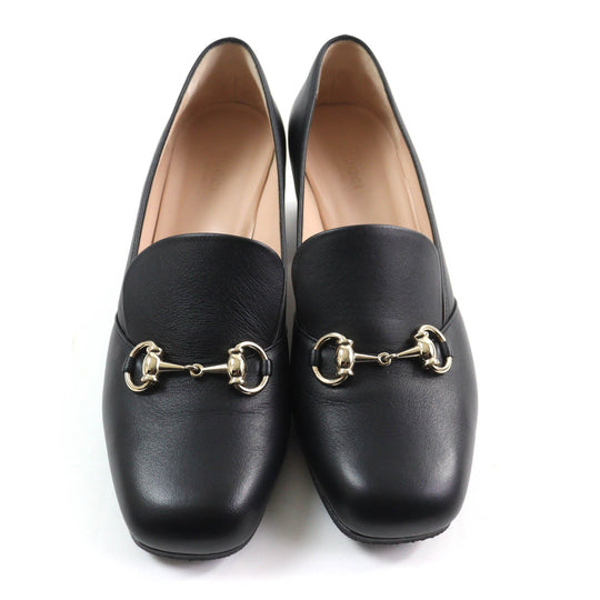 GUCCI pumps 466701 Main: Leather black Women 38 1/2 Used Authentic