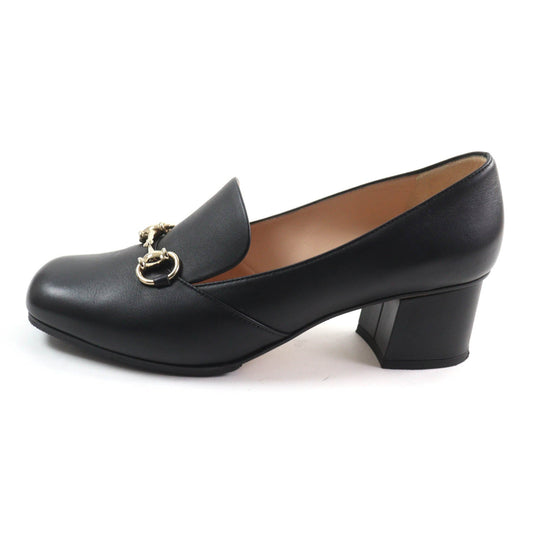 GUCCI pumps 466701 Main: Leather black Women 38 1/2 Used Authentic