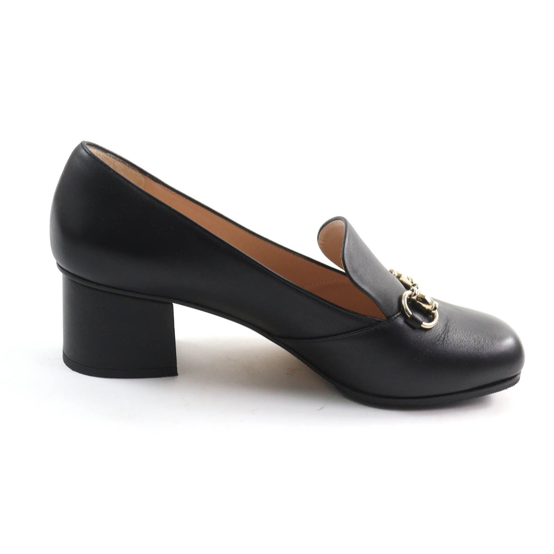GUCCI pumps 466701 Main: Leather black Women 38 1/2 Used Authentic