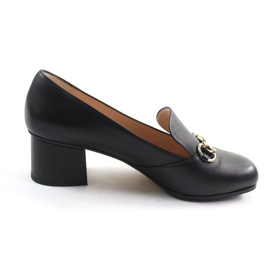 GUCCI pumps 466701 Main: Leather black Women 38 1/2 Used Authentic
