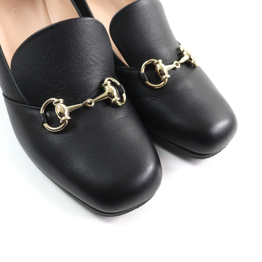 GUCCI pumps 466701 Main: Leather black Women 38 1/2 Used Authentic