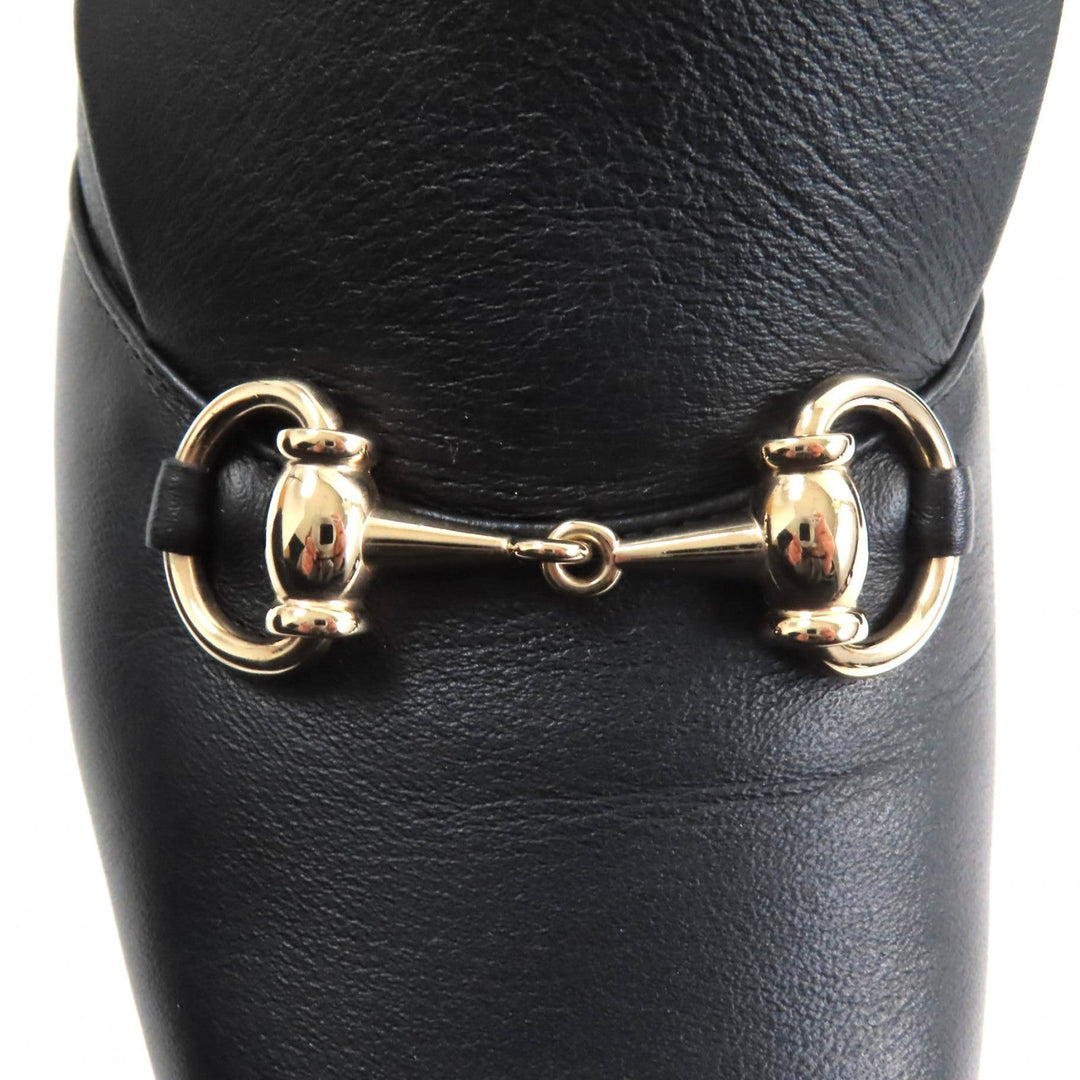 GUCCI pumps 466701 Main: Leather black Women 38 1/2 Used Authentic