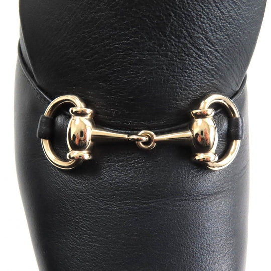 GUCCI pumps 466701 Main: Leather black Women 38 1/2 Used Authentic