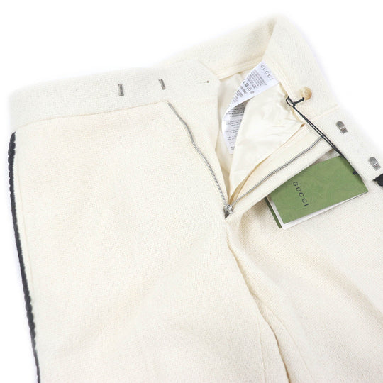 GUCCI Pants 736941 Outer: 86% wool, Outer: 4% nylon, Lining: 100% rayon, Part: 100% polyester, Part: 97% acetate white mens 44 Used Authentic