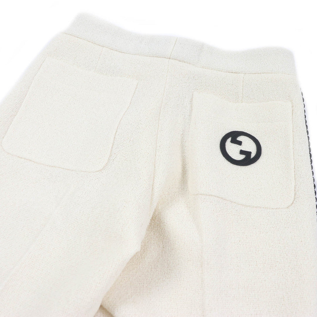 GUCCI Pants 736941 Outer: 86% wool, Outer: 4% nylon, Lining: 100% rayon, Part: 100% polyester, Part: 97% acetate white mens 44 Used Authentic