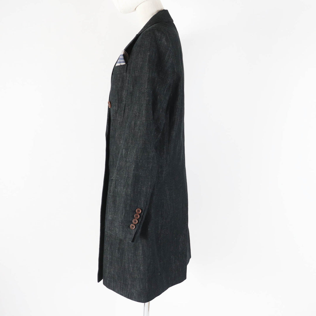 Brunello Cucinelli coat Main: 100% cotton, Lining: 80% acetate, Lining: 20% silk Indigo blue Women 42 Used Authentic