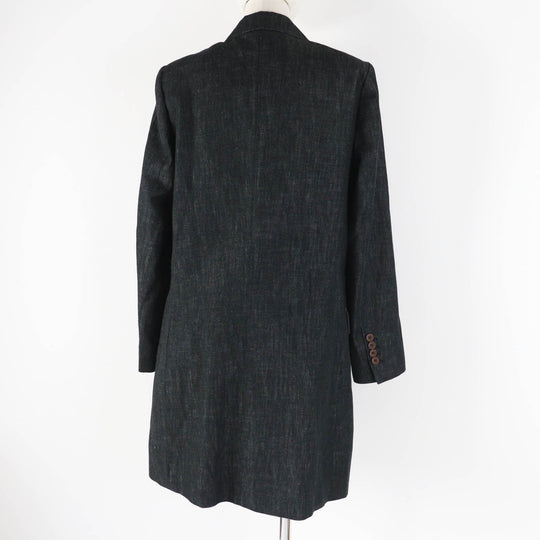 Brunello Cucinelli coat Main: 100% cotton, Lining: 80% acetate, Lining: 20% silk Indigo blue Women 42 Used Authentic