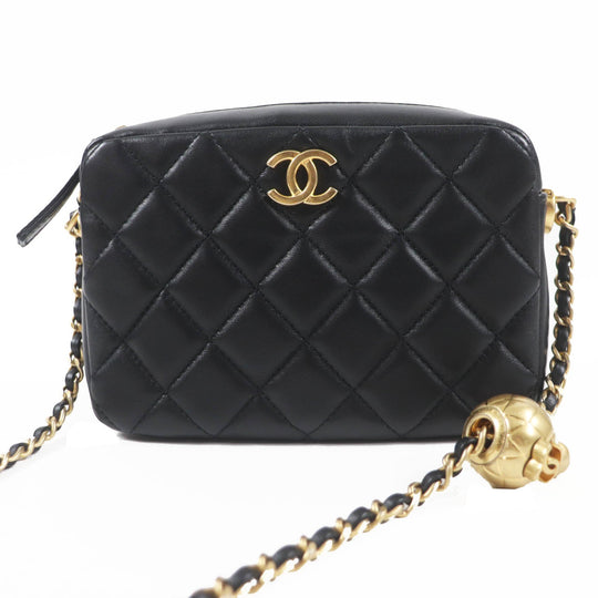 CHANEL Shoulder Bag AS3258 Main: Lambskin black Matrasse Women Used Authentic