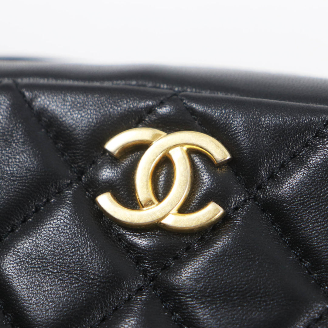CHANEL Shoulder Bag AS3258 Main: Lambskin black Matrasse Women Used Authentic
