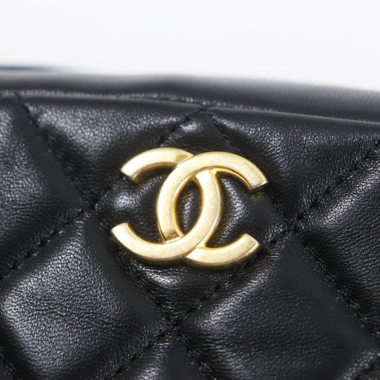 CHANEL Shoulder Bag AS3258 Main: Lambskin black Matrasse Women Used Authentic
