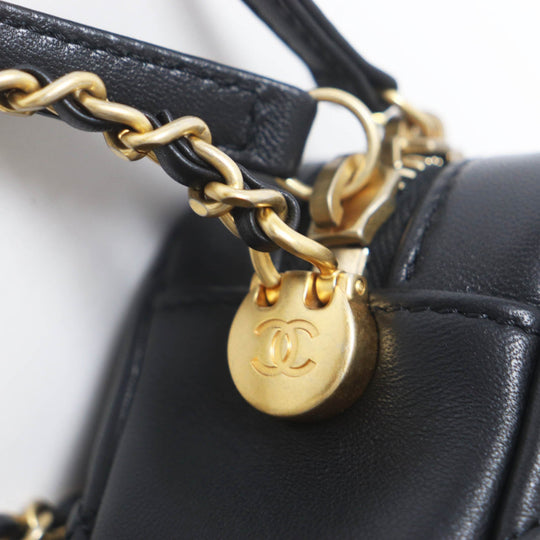 CHANEL Shoulder Bag AS3258 Main: Lambskin black Matrasse Women Used Authentic