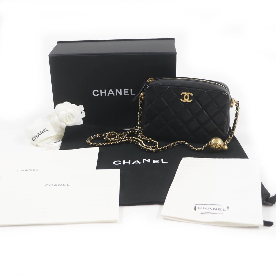 CHANEL Shoulder Bag AS3258 Main: Lambskin black Matrasse Women Used Authentic