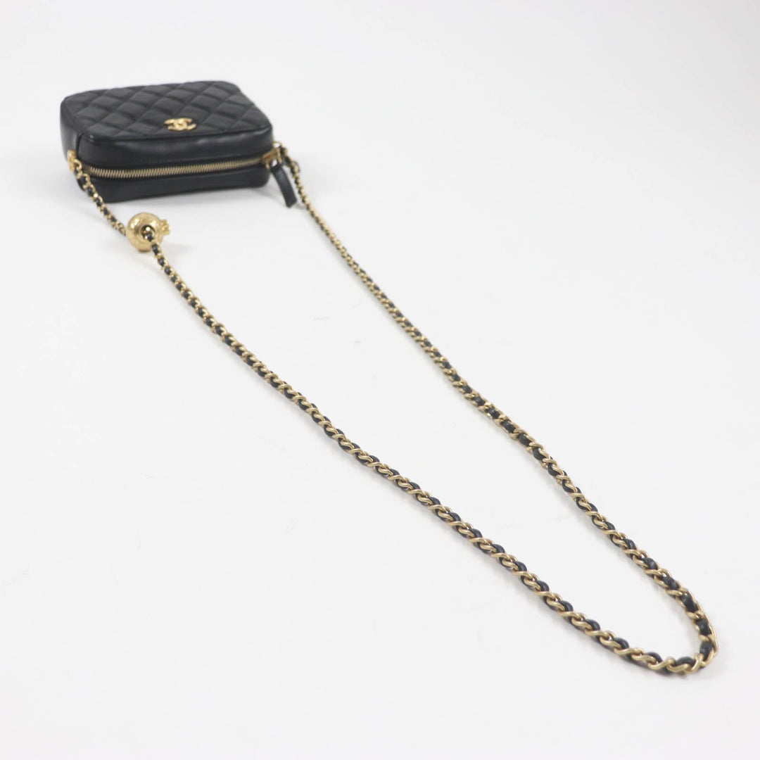 CHANEL Shoulder Bag AS3258 Main: Lambskin black Matrasse Women Used Authentic