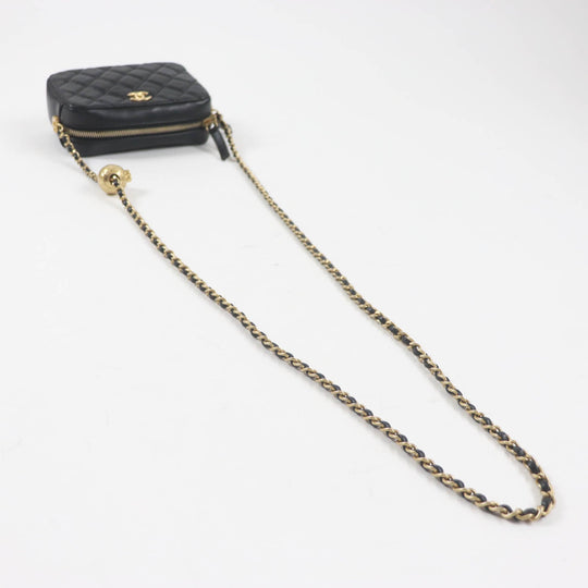 CHANEL Shoulder Bag AS3258 Main: Lambskin black Matrasse Women Used Authentic