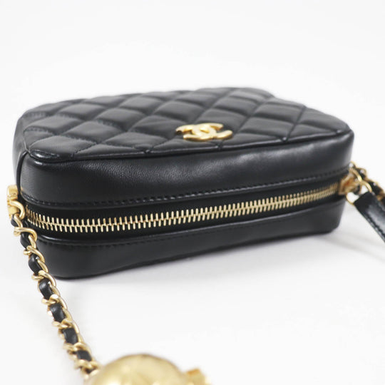 CHANEL Shoulder Bag AS3258 Main: Lambskin black Matrasse Women Used Authentic