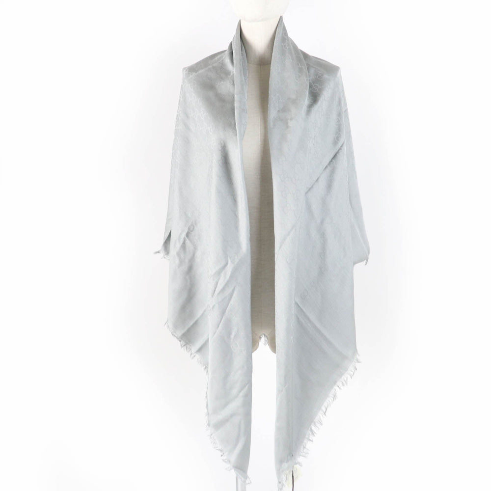 GUCCI shawl 387563 Main: 50% wool, Main: 50% silk gray Women Used Authentic