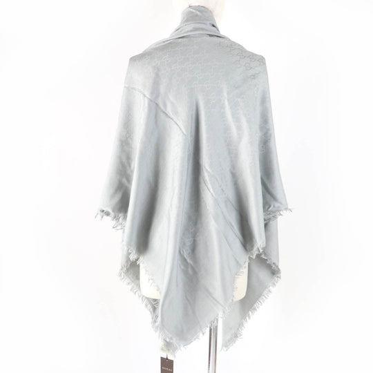 GUCCI shawl 387563 Main: 50% wool, Main: 50% silk gray Women Used Authentic
