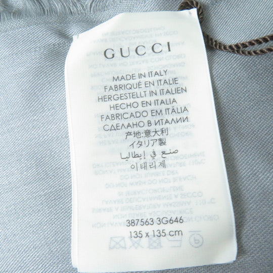GUCCI shawl 387563 Main: 50% wool, Main: 50% silk gray Women Used Authentic