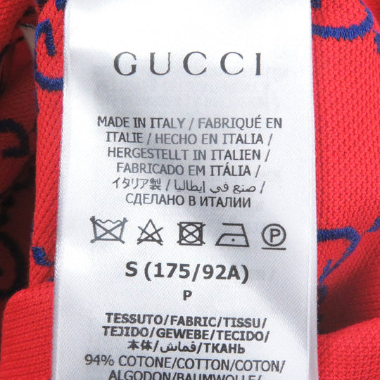 GUCCI Short sleeve polo shirt 753572 Main: 94% cotton, Main: 6% polyurethane, Part: 89% cotton, Part: 11% polyester Red mens S Used Authentic