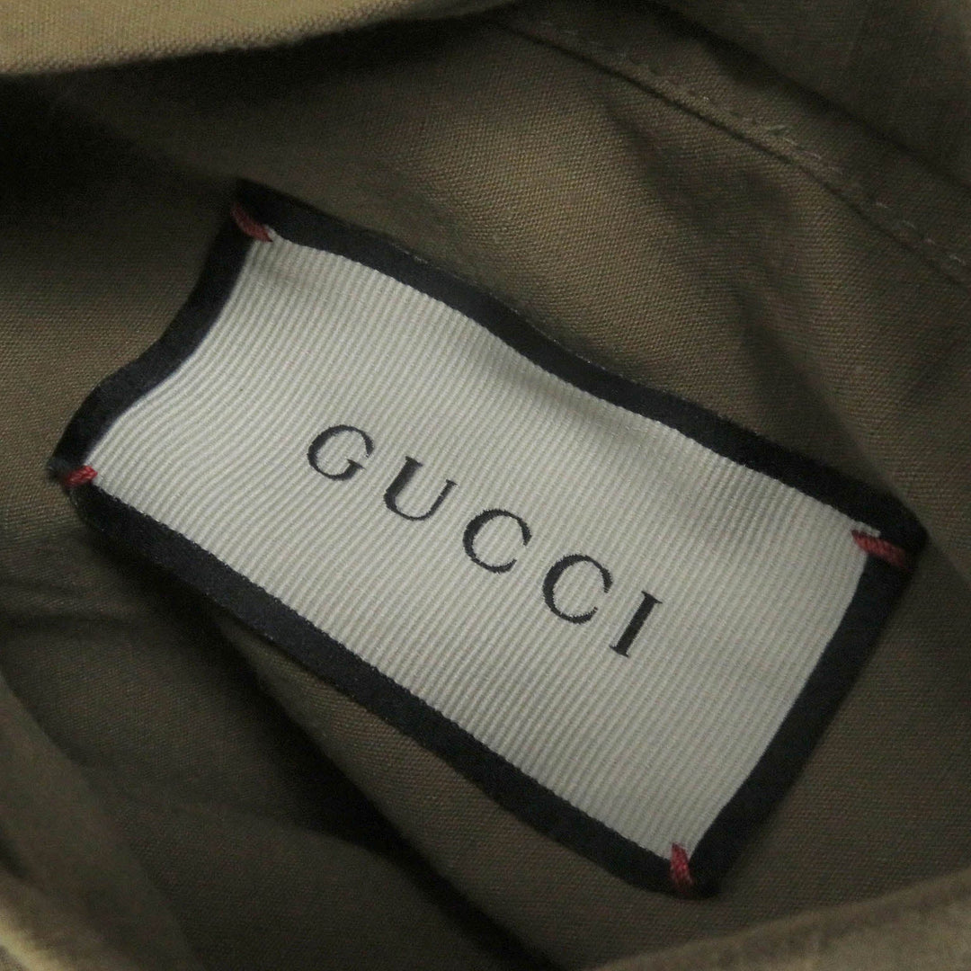 GUCCI Military jacket 609509 Main: 50% cotton, Main: 50% nylon, Part: Cowhide Beige black mens 50 Used Authentic