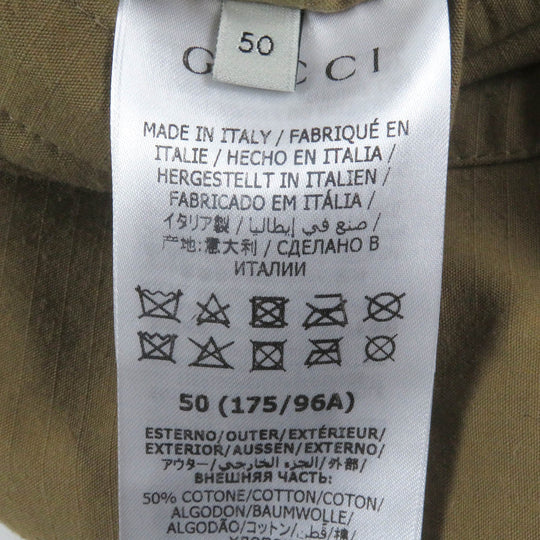 GUCCI Military jacket 609509 Main: 50% cotton, Main: 50% nylon, Part: Cowhide Beige black mens 50 Used Authentic