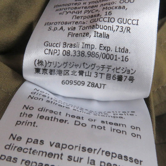 GUCCI Military jacket 609509 Main: 50% cotton, Main: 50% nylon, Part: Cowhide Beige black mens 50 Used Authentic