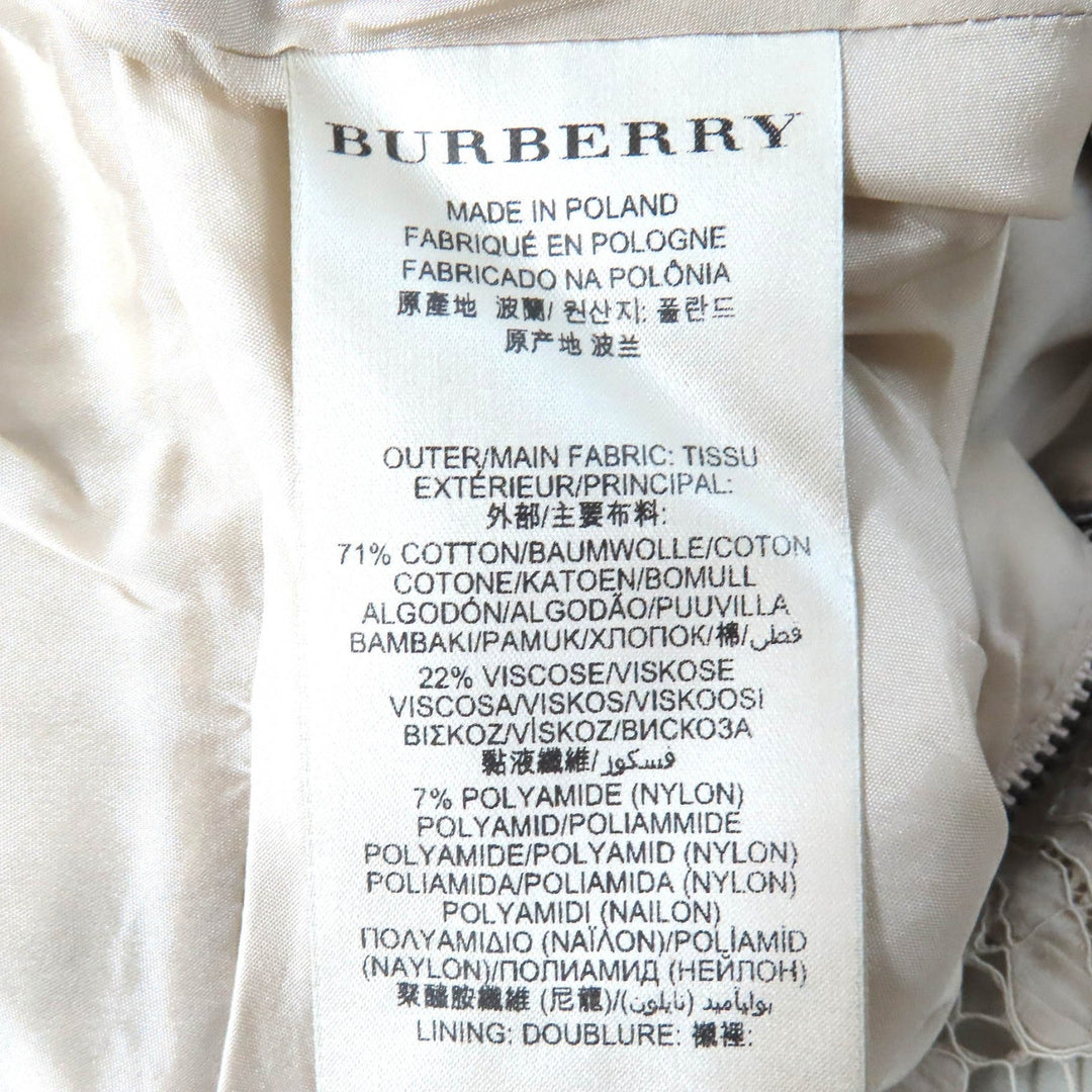 BURBERRY LONDON one piece 3929597 Outer: 71% cotton, Outer: 22% viscose, Outer: 7% polyamide, Lining: 100% polyester, Lining: 68% acetate light beige Women 36 Used Authentic