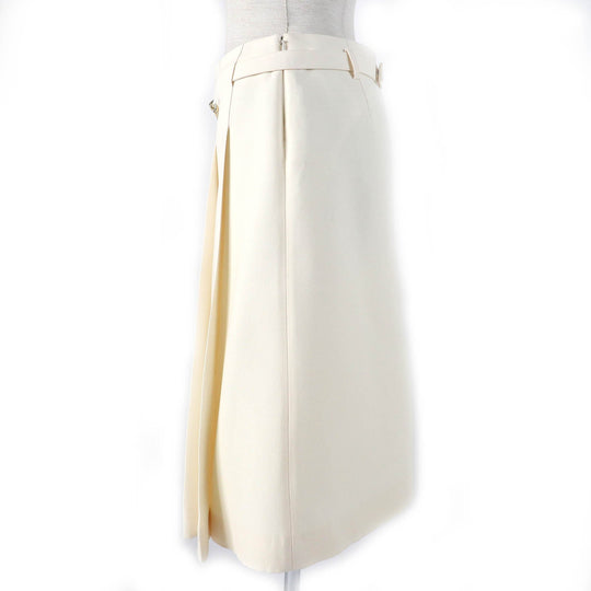 VALENTINO skirt 1B3RA8X51CF Outer: 65% wool, Outer: 35% silk, Lining: 91% rayon, Lining: 9% polyurethane Ivory Women 38 Used Authentic