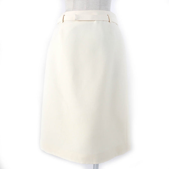 VALENTINO skirt 1B3RA8X51CF Outer: 65% wool, Outer: 35% silk, Lining: 91% rayon, Lining: 9% polyurethane Ivory Women 38 Used Authentic