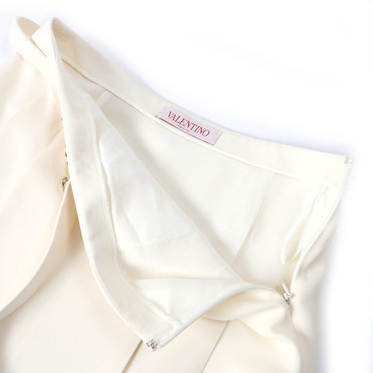 VALENTINO skirt 1B3RA8X51CF Outer: 65% wool, Outer: 35% silk, Lining: 91% rayon, Lining: 9% polyurethane Ivory Women 38 Used Authentic
