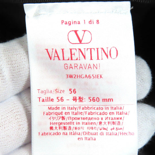 VALENTINO hat 3W2HGA65IEK Outer material: 40% cotton, Outer material: 33% rayon, Outer material: 27% polyester, Lining: 100% polyester Beige black Iconography Bucket Hat Women 56 Used Authentic