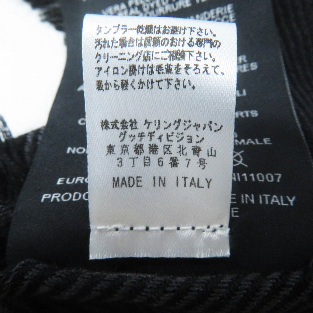 GUCCI scarf 355468 Main: 65% silk, Main: 35% wool, Leather part: fox black Women Used Authentic