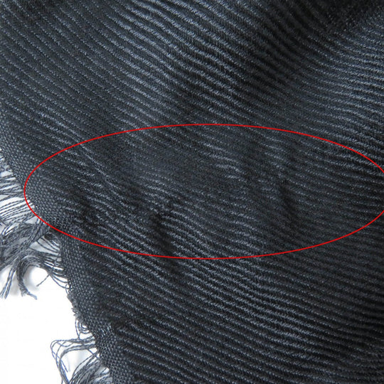 GUCCI scarf 355468 Main: 65% silk, Main: 35% wool, Leather part: fox black Women Used Authentic