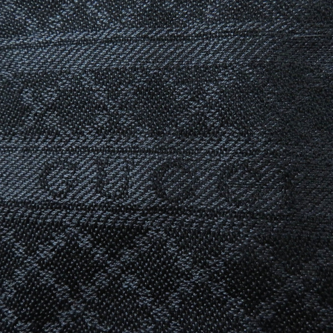 GUCCI scarf 355468 Main: 65% silk, Main: 35% wool, Leather part: fox black Women Used Authentic