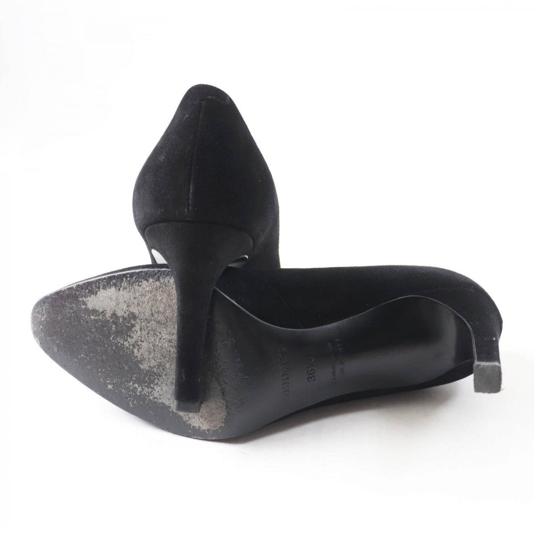 HERMES pumps 182017Z Suede leather black 36.5
