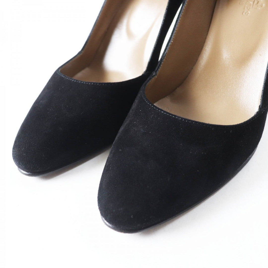 HERMES pumps 182017Z Suede leather black 36.5
