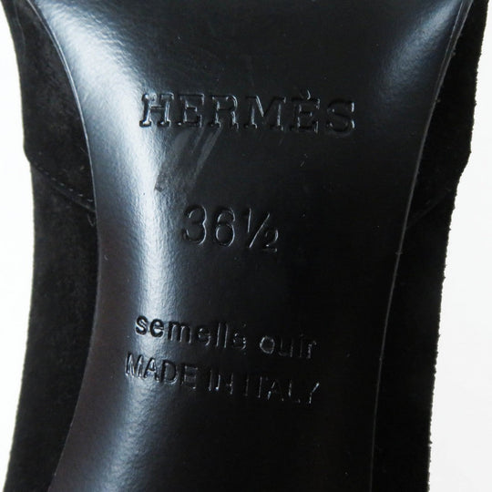 HERMES pumps 182017Z Suede leather black 36.5