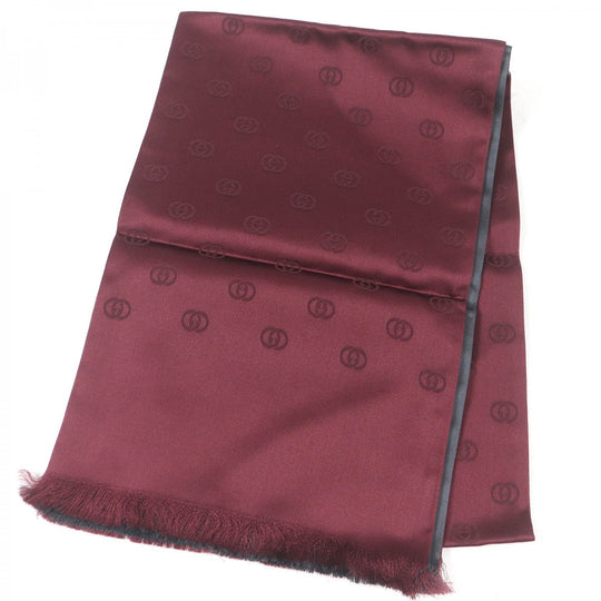 GUCCI Scarf Main: 100% silk Bordeaux mens Used Authentic