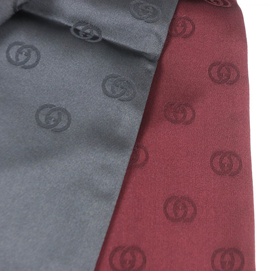 GUCCI Scarf Main: 100% silk Bordeaux mens Used Authentic