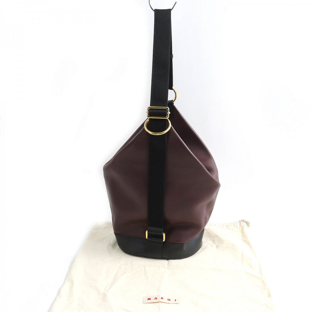 MARNI Shoulder Bag SCMP0007Q0 Main: Cowhide, Main: Cotton, Main: Polyurethane, Main: SheepskinMain: Other Bordeaux Black Women Used Authentic