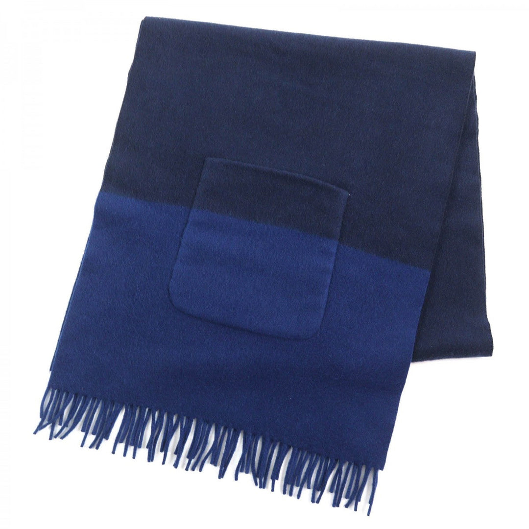 HERMES Scarf H259096S Main: 100% cashmere blue Allumet Pocket Women Used Authentic