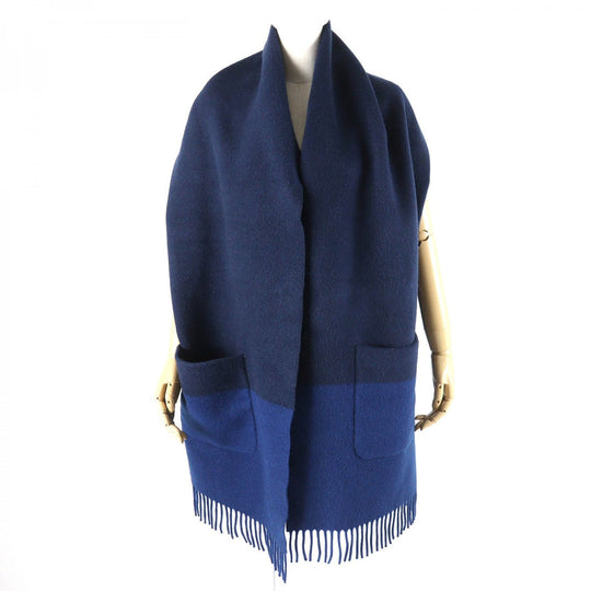 HERMES Scarf H259096S Main: 100% cashmere blue Allumet Pocket Women Used Authentic