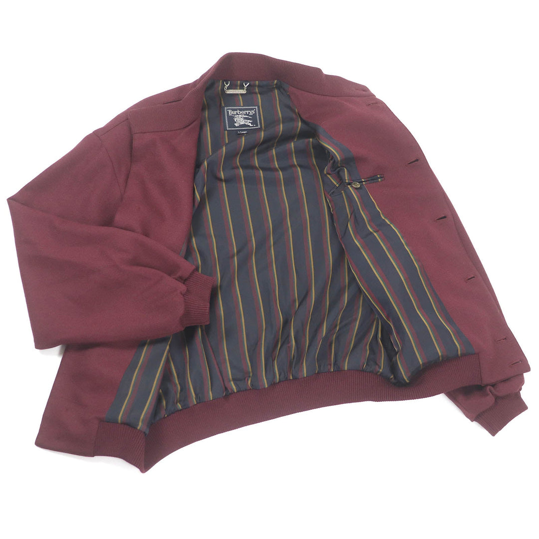 BURBERRY Blouson Outer: 100% wool, Lining: Polyester, Lining: Cupra, Part: 100% wool Bordeaux mens XL Used Authentic