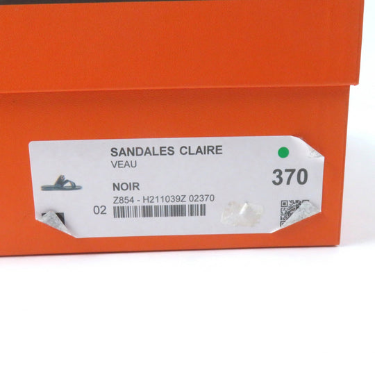 HERMES Sandals Main: Leather black Claire Women 37 Used Authentic