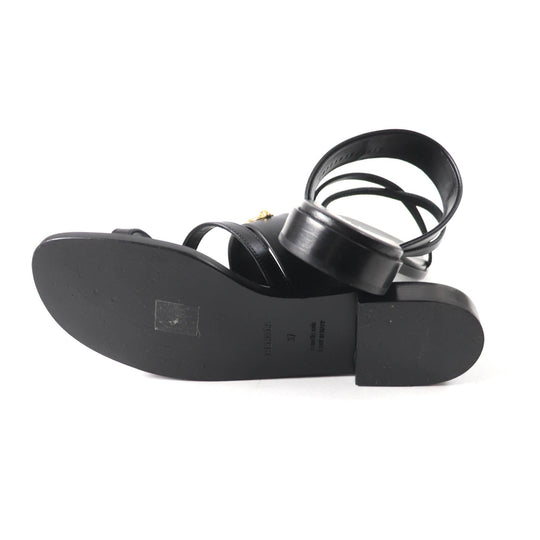 HERMES Sandals Main: Leather black Claire Women 37 Used Authentic