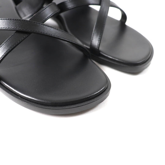 HERMES Sandals Main: Leather black Claire Women 37 Used Authentic