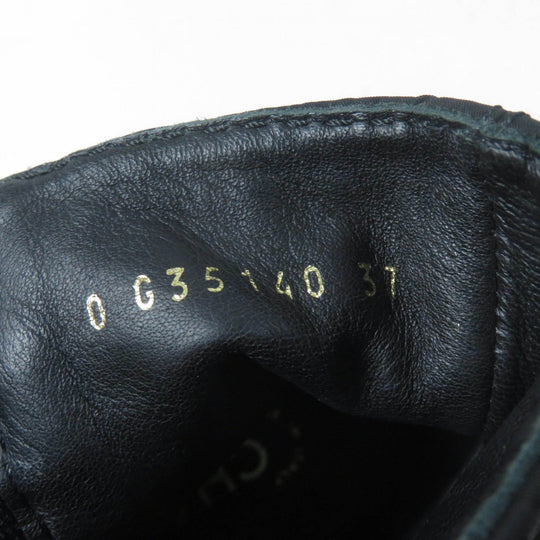 CHANEL short boots G35140 19B Main: Nylon, Main: Patent leather Black White Women 37 Used Authentic