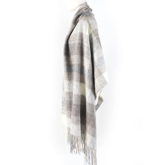 Brunello Cucinelli Scarf alpaca, wool Brown Women Used Authentic